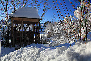 Baumhaus im Winter